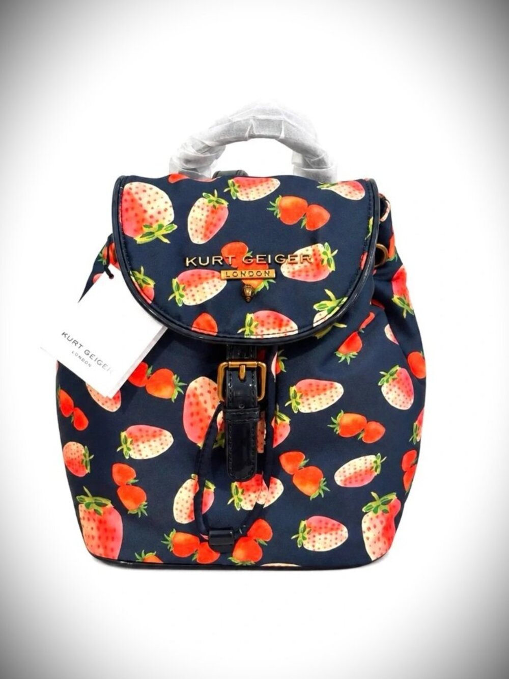KURT GEIGER LONDON Portobello Strawberry Print Small Backpack